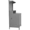 Global Industrial 34-1/2W x 30D x 80H Cabinet Shop Desk with Pigeonhole Riser, Pegboard & Top Shelf, Gray 249509GY - alternate 3